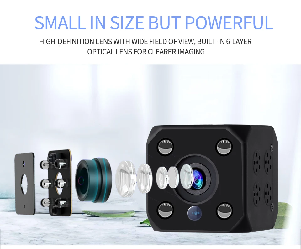HD1080P мини ip-камера для домашней безопасности Wifi камера 30 м инфракрасное ночное видение Спортивная портативная умная беспроводная видеокамера 64 Гб SD карта