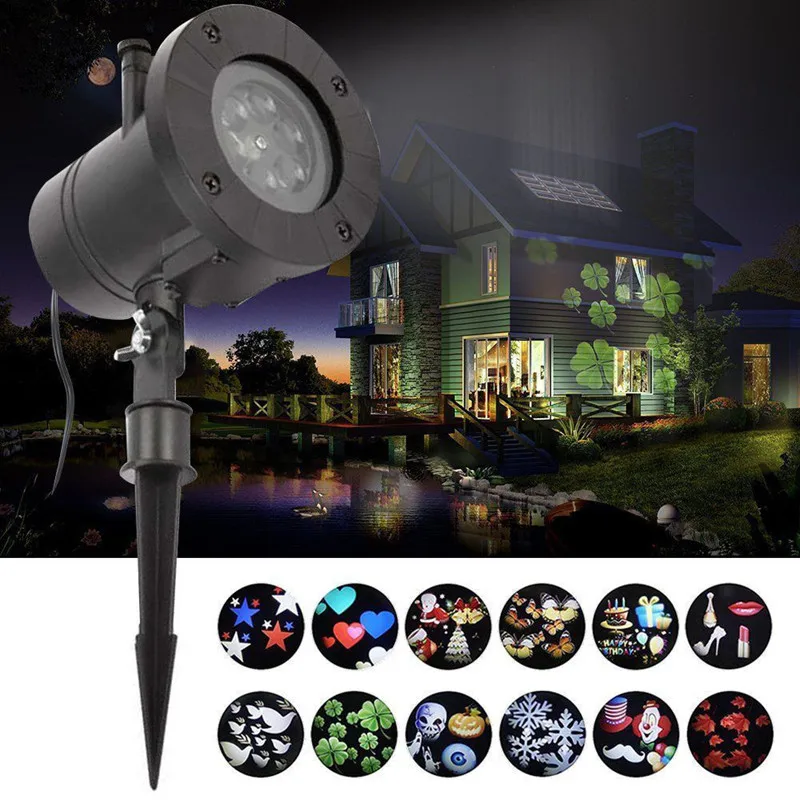 

12 pattern LED snowflake projector laser light Christmas outdoor festival projector courtyard Christmas decoration