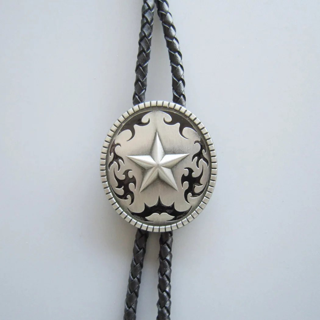 

Retail Jeansfriend New Vintage Original Western Oval Star Wedding Bolo Tie Leather Necklace Free Shipping BOLOTIE-WT014