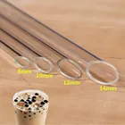 Многоразовая стеклянная соломинка для чая, очень широкая, 14 мм, с заостренным носком, для смузи, питьевая соломинка, для молока, кофе, каши