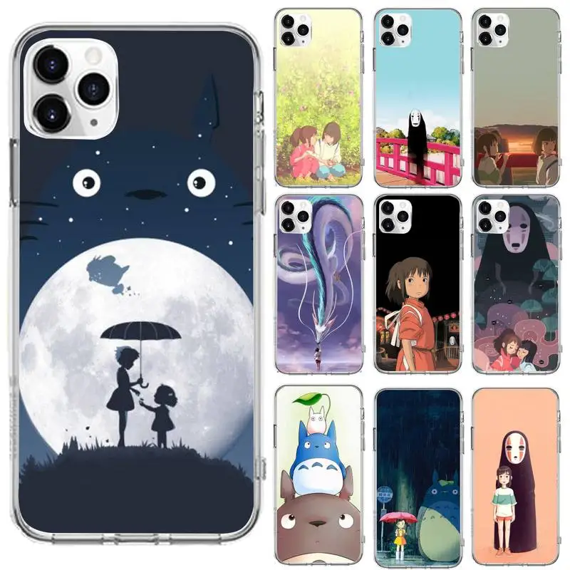

Spirited Away Japan anime cartoon Phone Case Transparent for iPhone 6 7 8 11 12 s mini pro X XS XR MAX Plus se cover funda shell