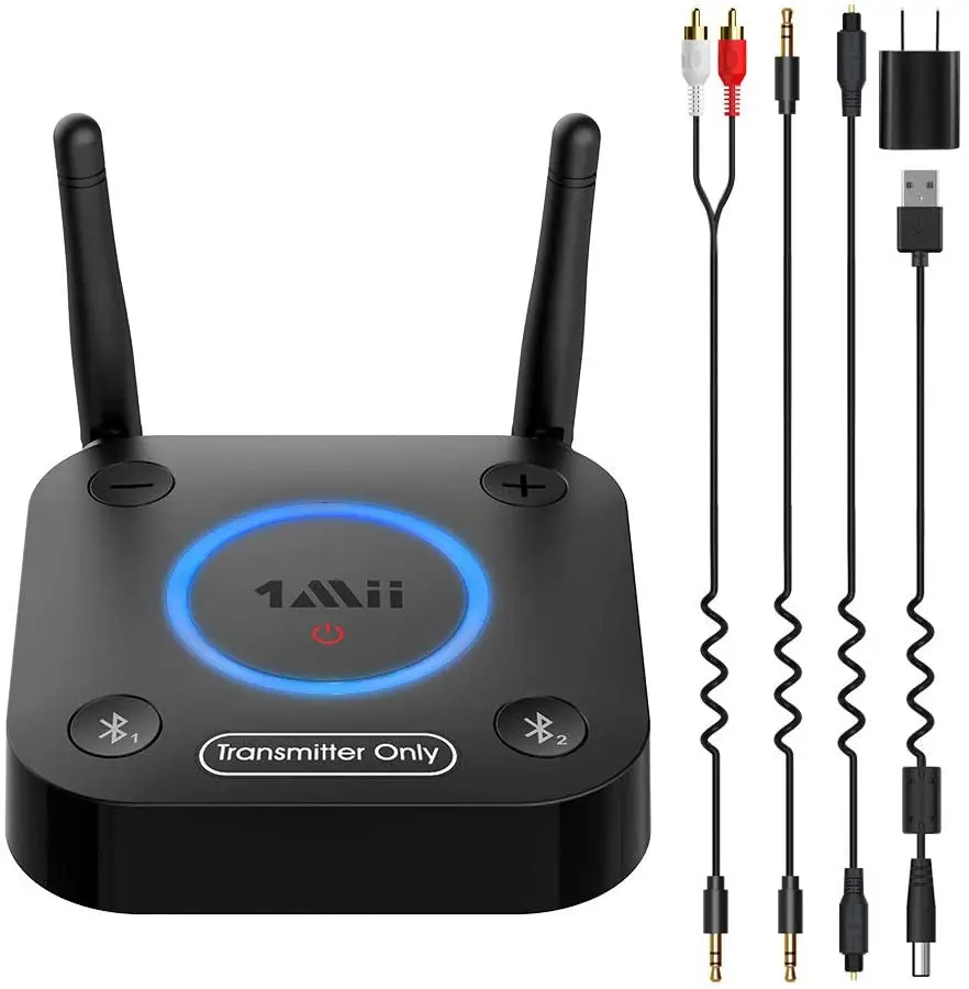 

Передатчик 1Mii B06TX Bluetooth 5,0 для ТВ для беспроводных наушников/динамиков, адаптер Bluetooth для телевизора с регулятором громкости,