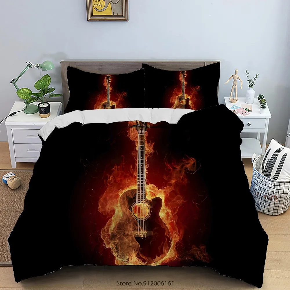 2/3 шт красочные гитара пододеяльник музыкальный инструмент Постельное белье 3D
