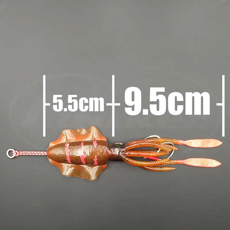 Lunker мягкий Кальмар Осьминог calamar 45 г светящийся УФ воблер медленное отжимание