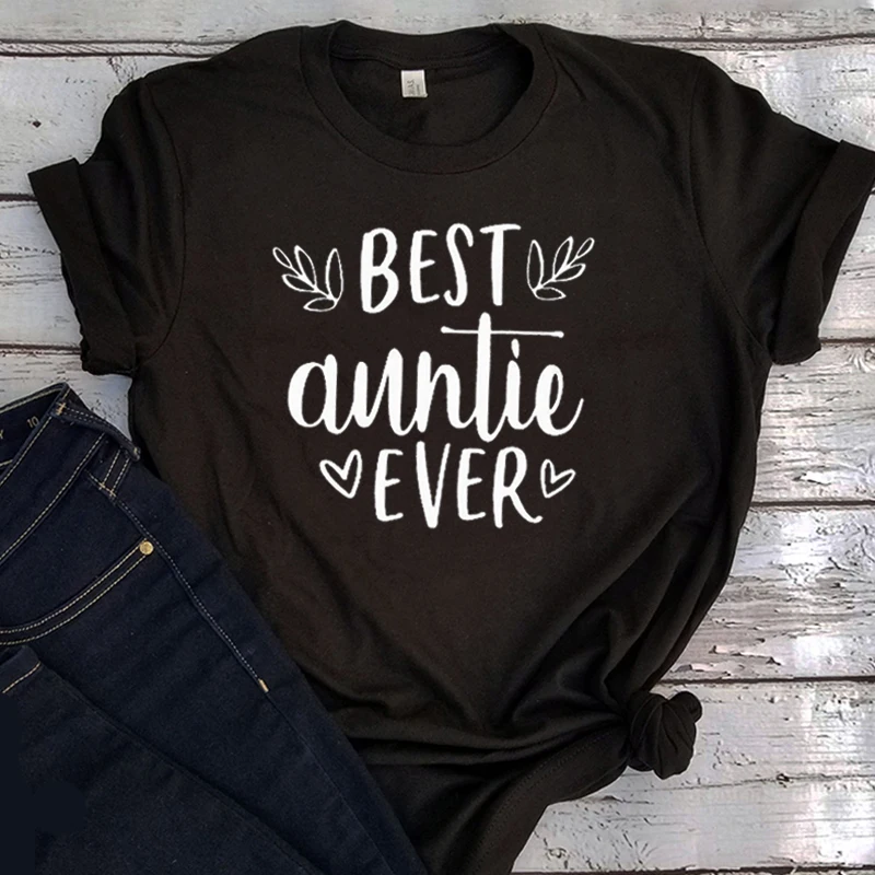 

Best Auntie Ever Shirt Aunt Gift Outfit Aesthetic T Shirt for Women New Auntie Tshirt 2021 World's Best Aunt Clothing Letter