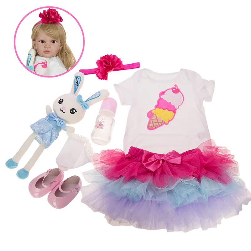 

60CM Lifelike Reborn Babies Dolls Cloth Body Toddler Princess Girl Doll Reborn Newborn Toy Baby Dolls Birthday Xmas Gifts
