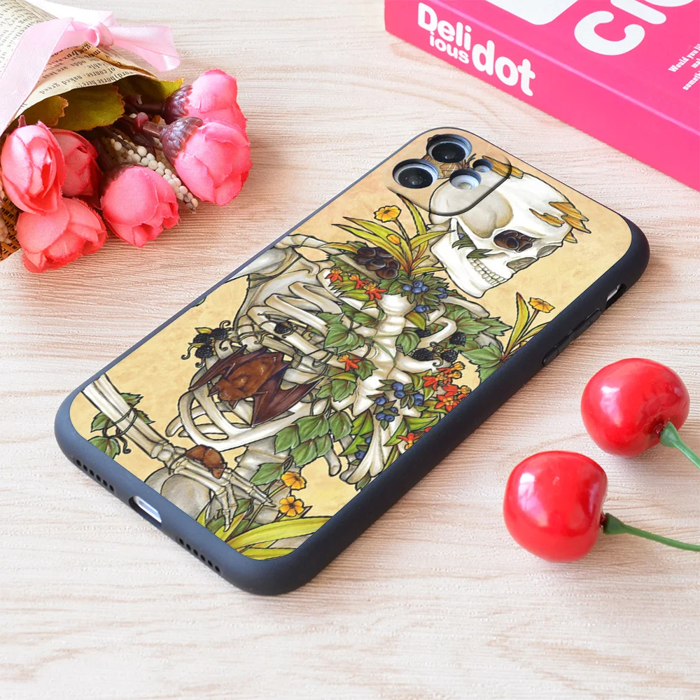 

For iPhone Bones And Botany Print Soft Matt Apple Case