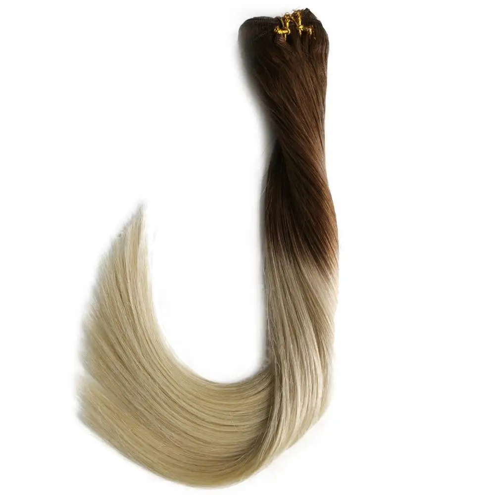 

Brazilian Human Hair Bundles Medium Brown to Blonde Highlights Extensions Straight Remy Hair Bundle Weave Hair Extensions