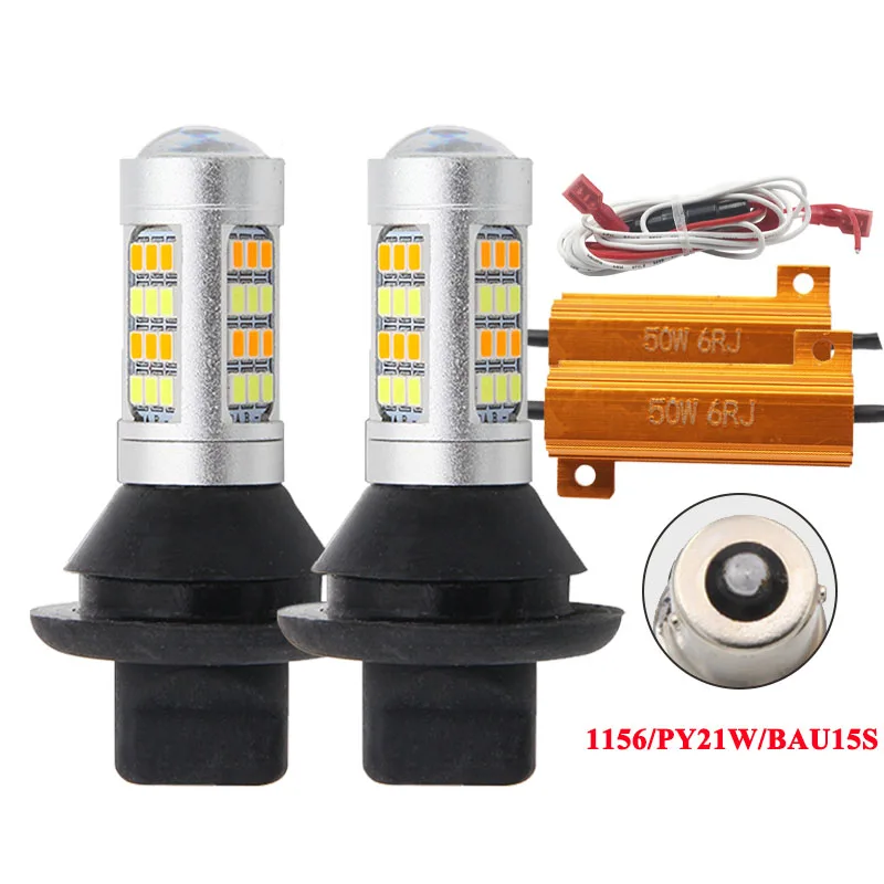 

Светодиодные ходовые огни RXZ CANBUS светодиодный L 1156 BAU15S BA15S T20 7440 W21W WY21W 3014 66SMD, двойной режим DRL, светодиодный ные внешние огни
