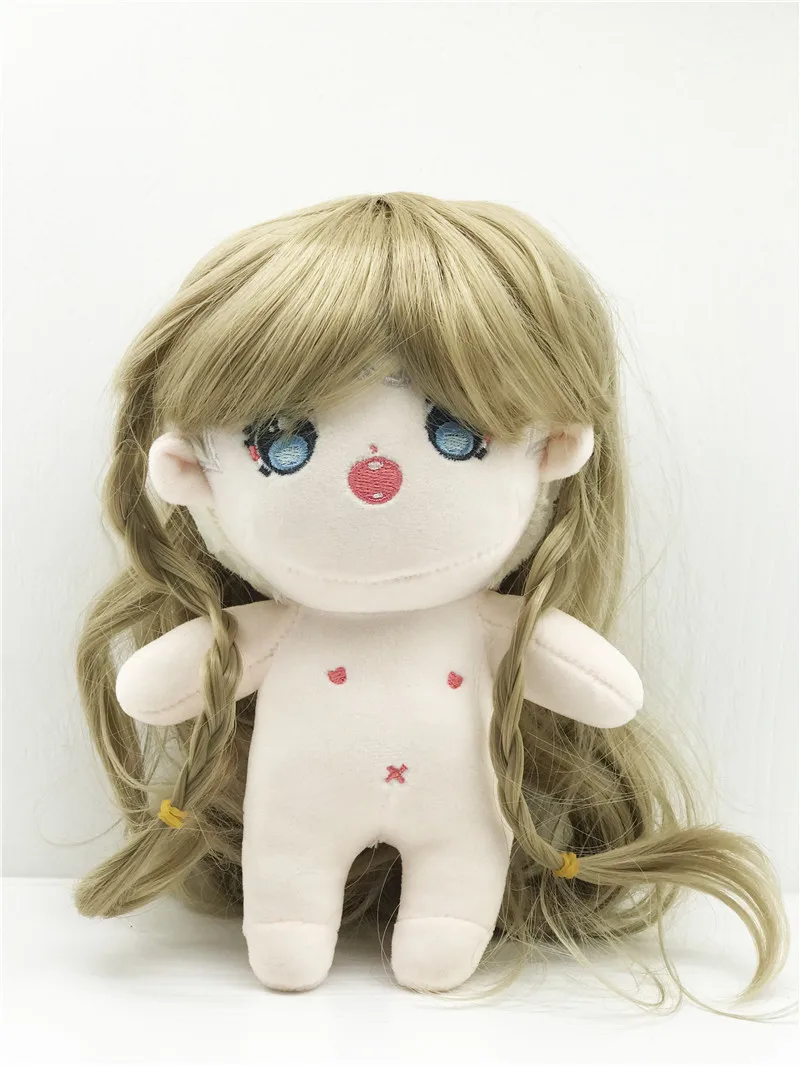 

Long golden 20cm Doll's wig curly hair wig For 20cm Plush Doll Toy Diy 20cm doll accessories kids gifts