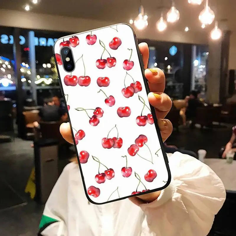 

Pink Cherries Strawberry Cute fruit Phone Case for iPhone 11 12 pro XS MAX 8 7 6 6S Plus X 5S SE 2020 XR