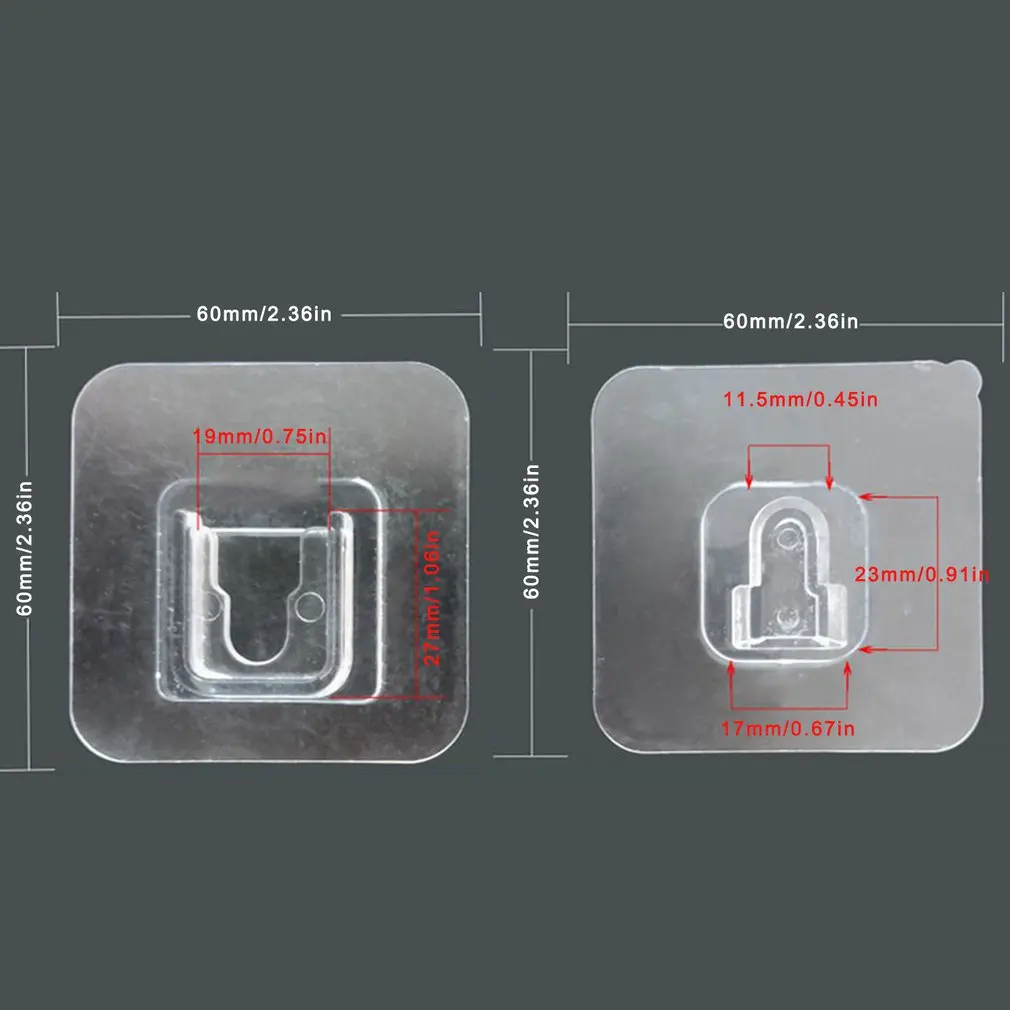 

Kitchen Bathroom Double-Sided Adhesive Wall Hooks Hanger Strong Transparent Hooks No Trace Sucker Wall Storage Holder