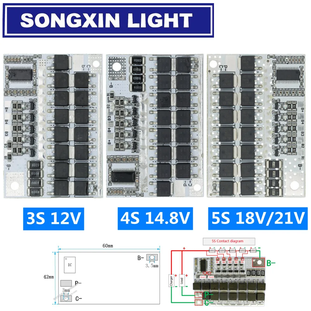 21V 100A 5S BMS Li Ion LMO Ternary литиевая батарея Защитная печатная плата|Интегральные схемы|