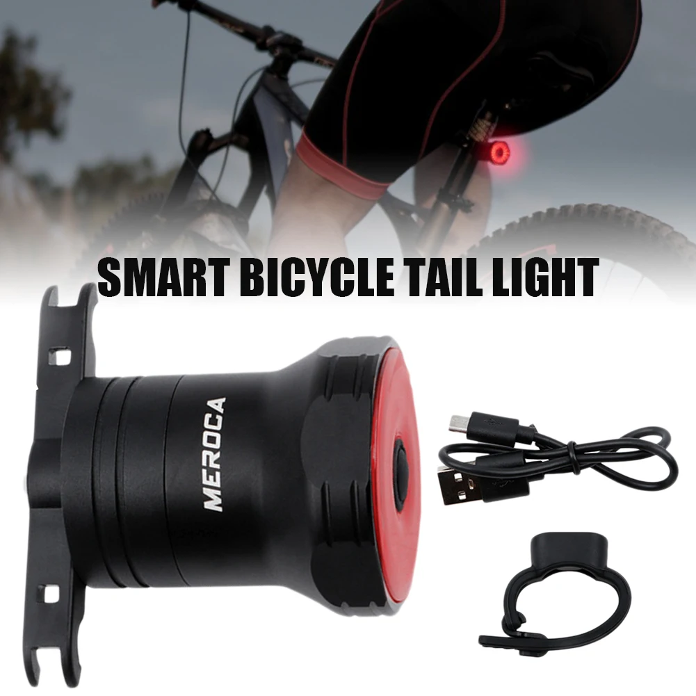 

Smart Bicycle Tail Light Brake Sensing Light LED Rechargeable Rear Light IPX6 Waterproof Taillight Bike Accessories