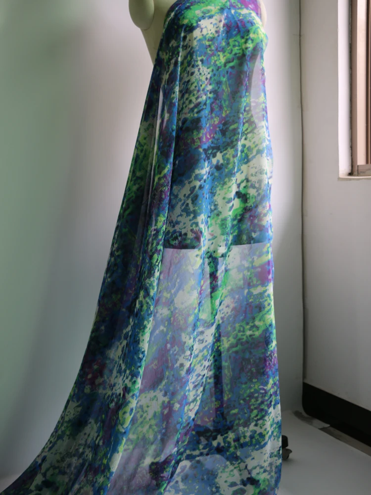 100 см * 140 картина Цветочная Марля качество чистый шелк шифон жоржет|Ткань| |