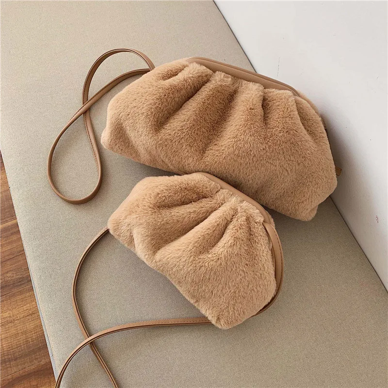 Шерстяная сумка через плечо для женщин зима 2019 роскошная плюшевая
