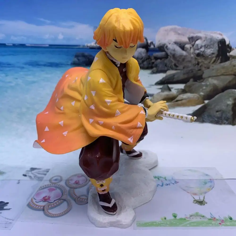 Демон убийца Agatsuma Zenitsu ПВХ Экшн фигурки щенки мультфильм Kimetsu без Yaiba Battler вер.