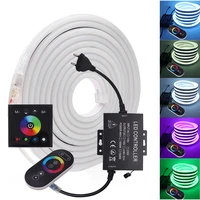 rgb neon light 220v 110v flexible ribbon with full touch remote control 5050 60ledsm waterproof neon sign tape flex rope lights