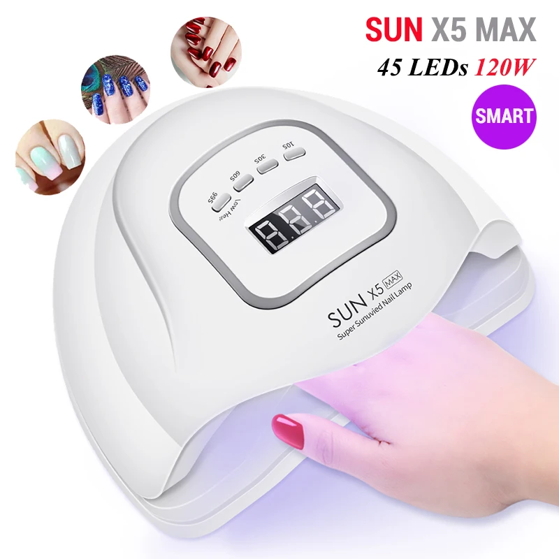 Умная лампа для сушки ногтей SUN X5 Max светодиодная УФ-лампа 120 Вт 45 светодиодов с