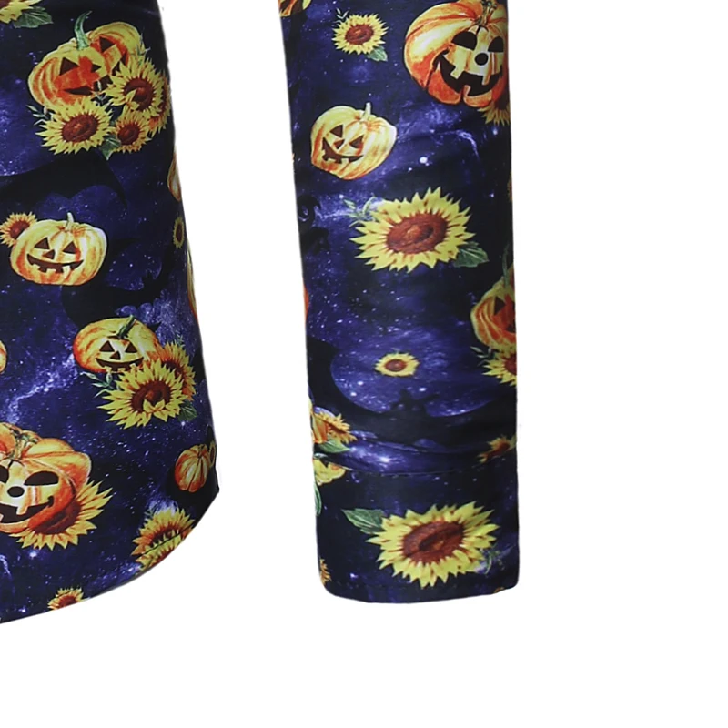 

Wish Express Halloween New High Quality Men's Slim Casual Printed Long Sleeve Shirt Zh121