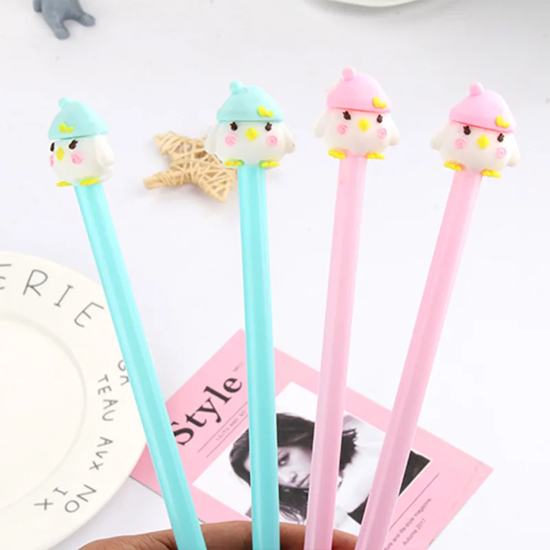 50 шт. креативные Канцтовары со Кепки курица гелевая ручка птички грибочка