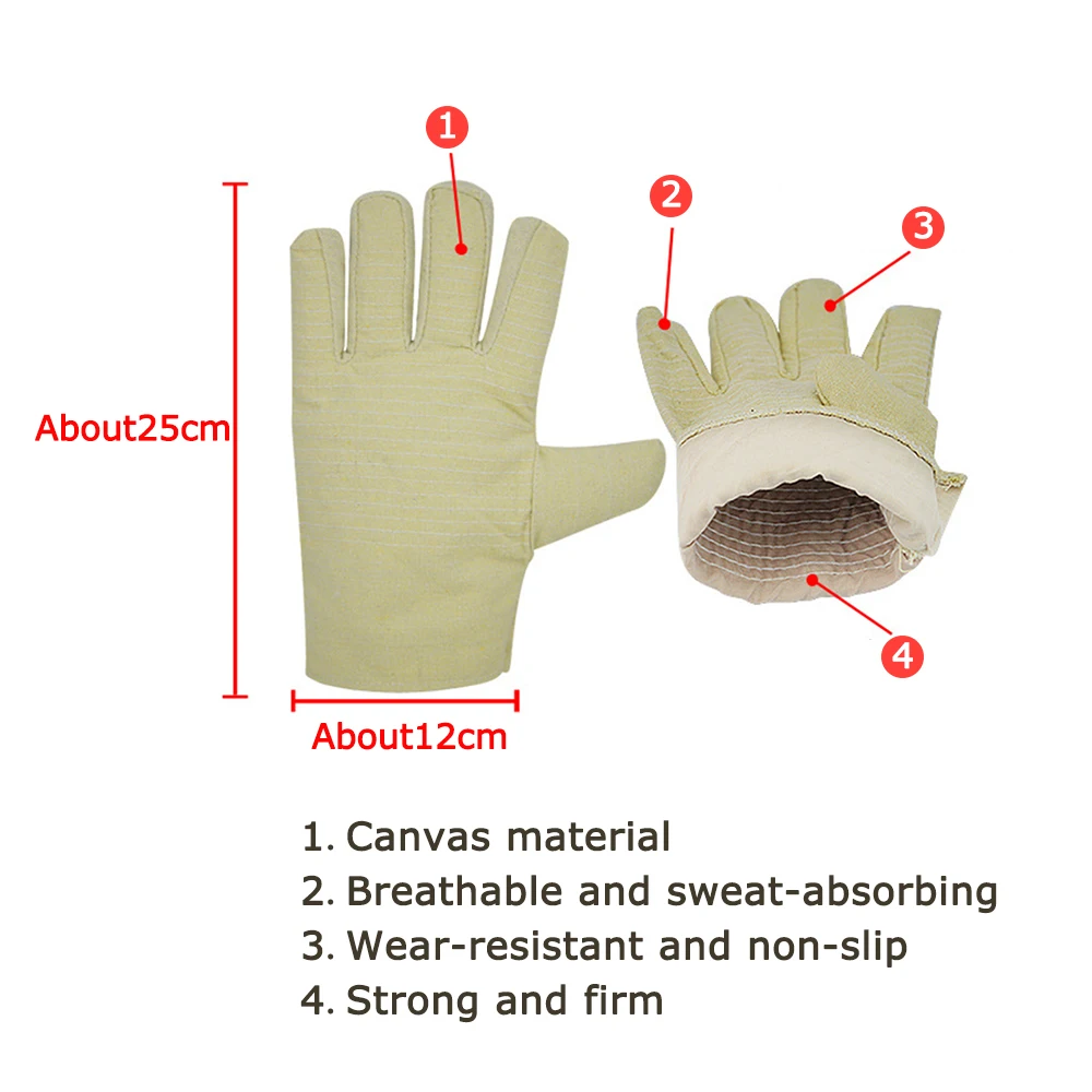 Тканевые перчатки толстые двухслойные защитные износостойкие