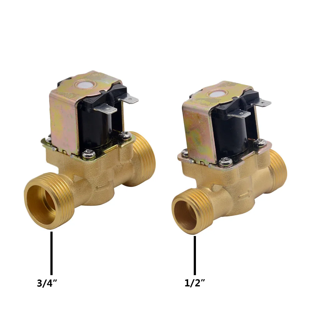 3/4”1/2” DC 24V AC 220V DC12V Electric Solenoid Magnetic Valve Normally Closed Brass For Water Control