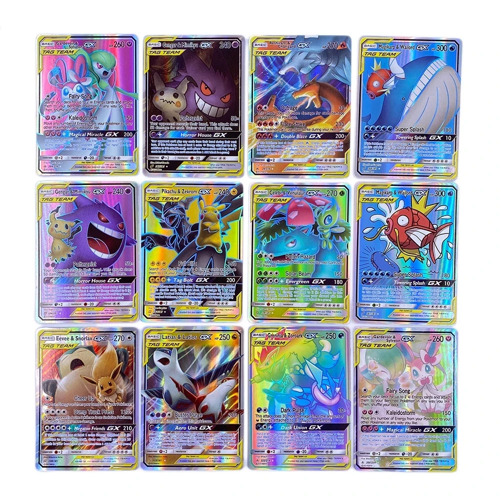 

25-200Pcs Pokemon 200 V MAX 300 GX Best Selling Children Battle English Version Game Tag Team Shining Vmax TOMY Album Book