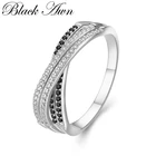 Женское Обручальное кольцо Black Awn, из стерлингового серебра 2020 пробы, с черной шпинелью, G102, 925