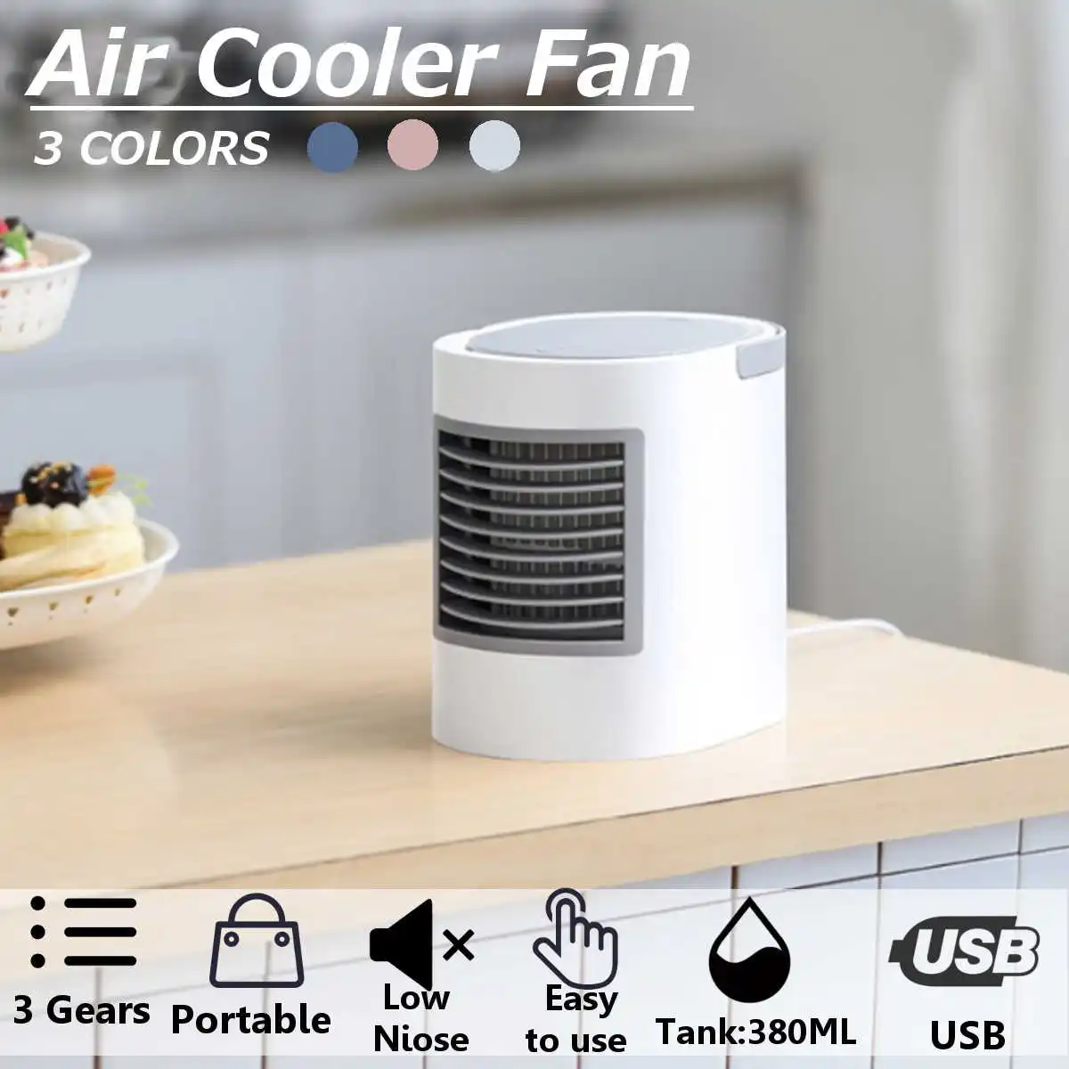 

7 Color Night Light Create Design Air Cooling Fan Machine Home Car Office USB Mini Portable Humidifier Desktop Air Conditioner