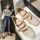 Балетки женские на плоской подошве, удобные туфли мэри джейн с эластичным ремешком, без застежки, повседневная обувь, 9010C, весна-осень