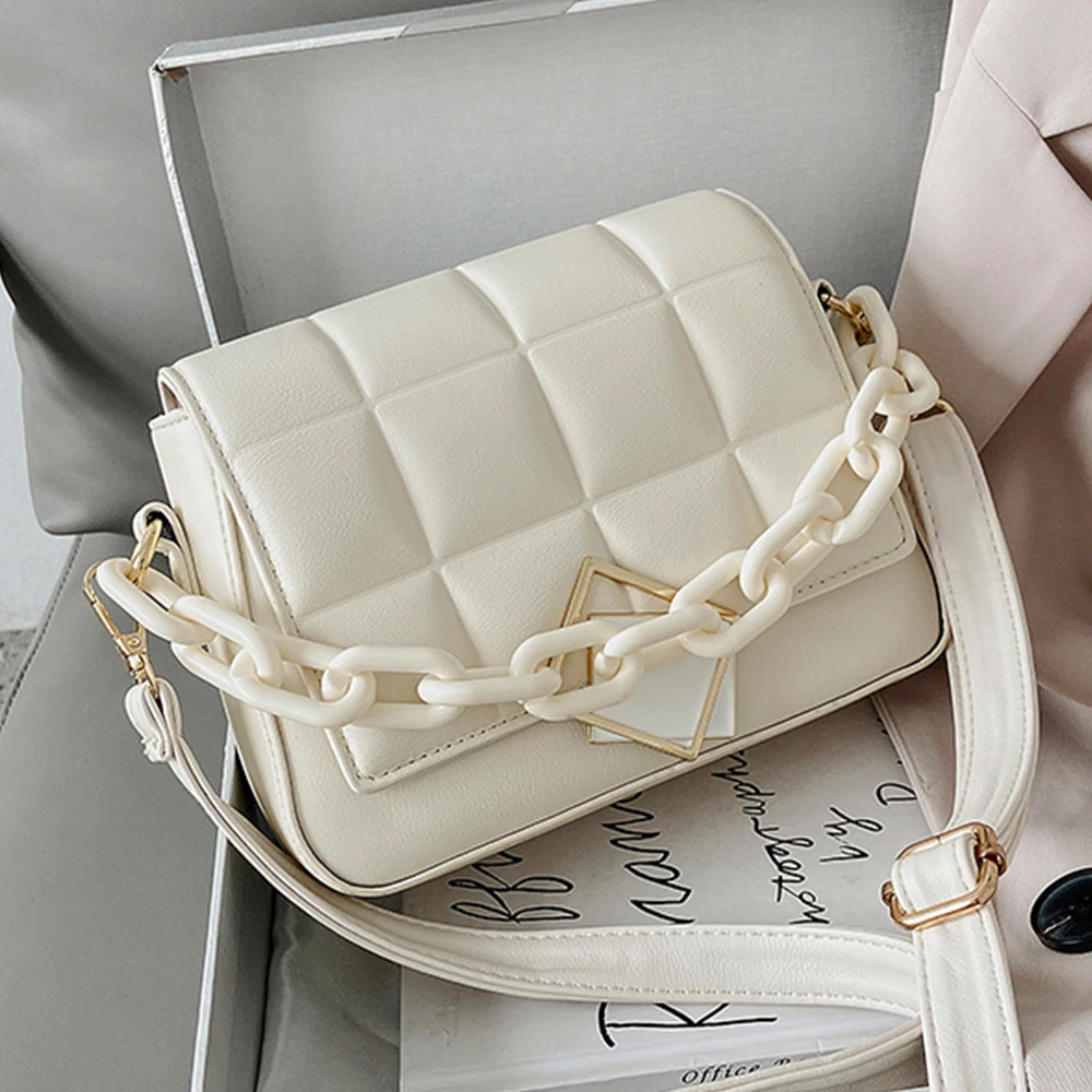 

Fashion Designer Shoulder Bags for Women 2021 Quality Pu Leather Chains Female Luxury Brand Handbags Casual Summer Crossbody Bag