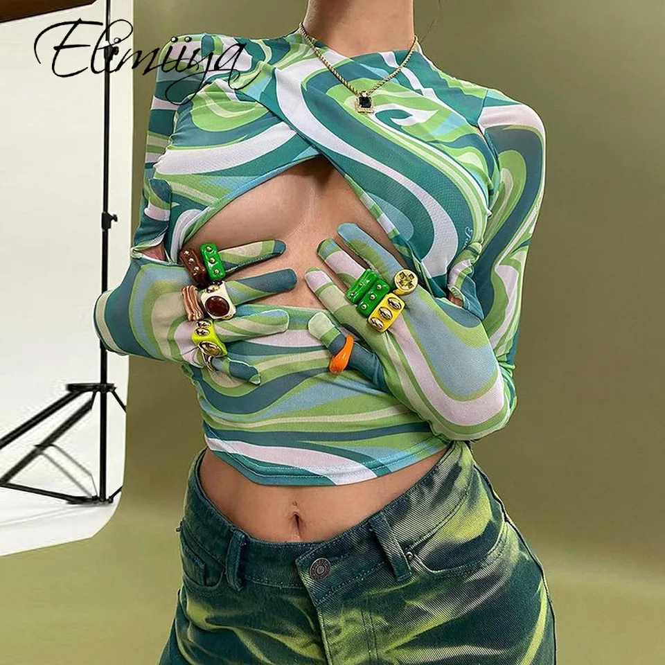 

Женская футболка с круглым вырезом, длинным рукавом, эластичная, 2021