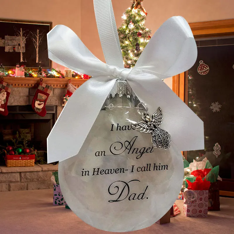 

Christmas Ornament Feather Ball - Angel In Heaven Memorial Ornament Durable Father Memorial Ornament GQ