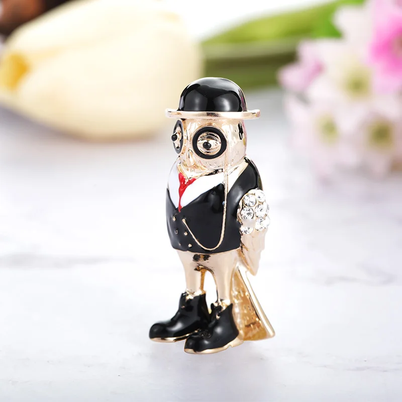 Женская Брошь в виде совы Blucome брошь золотого цвета с эмалью форме птицы