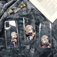 genshin impact albedo game phone case for samsung s30 s21 s20 fe note 20 ultra s10 s9 s8 plus s7 s10e transparent cover