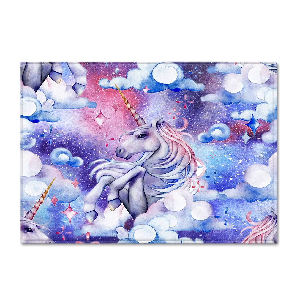 

3D Unicorn Printing Home Large Carpets for Living Room Bedroom Area Rugs Cartoon Kids Play Floor Mats Girls Room Decorate carpet
