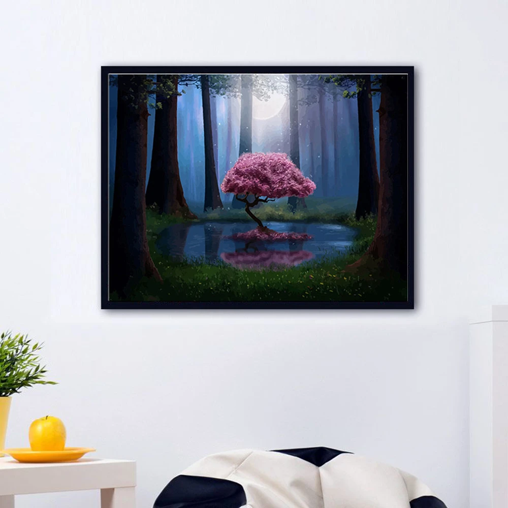 AZQSD масла Краски ing по номерам пейзаж акрил DIY 40x50 см Раскраска картины леса для