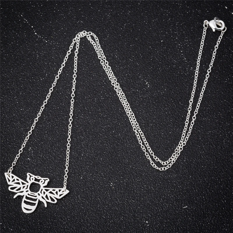 Модное ожерелье Yiustar с подвеской в виде пчелы оригами женское из нержавеющей