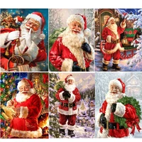 painting by numbers santa claus pictures diy frameless paint on canvas hand painted oil drawing painting christmas gift
