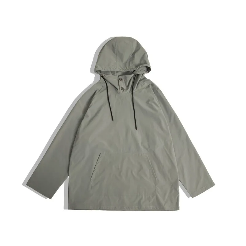 

Spring Autumn Stand Collar Hoodie Men's Korean Loose Casual Hooded Jacket Men's Solid Color Streetwear Hip Hop Pullover Hoodie
