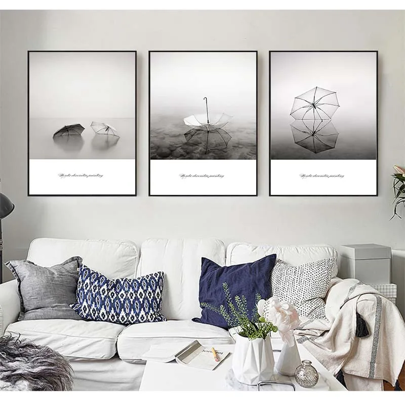 Yumeart Скандинавское украшение пейзаж зонтик холст настенное искусство плакаты
