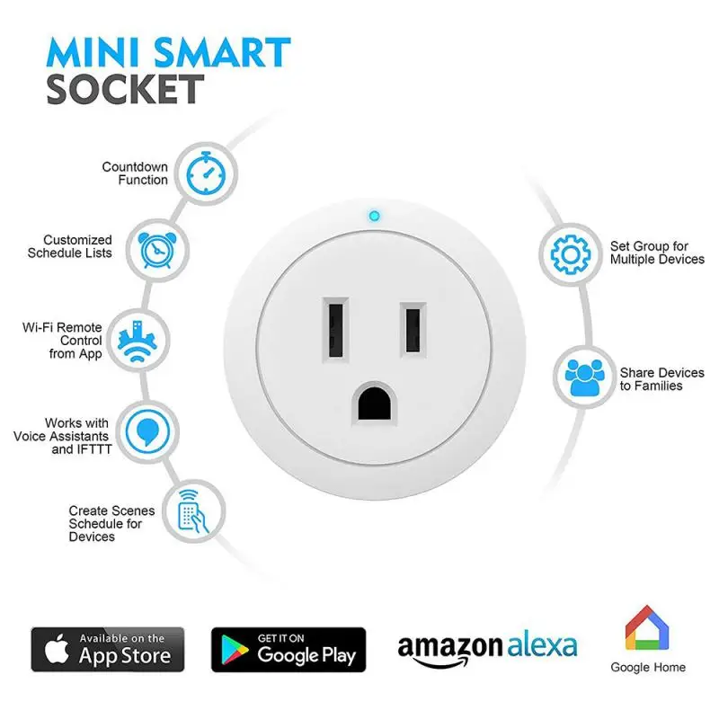Смарт розетка американская с поддержкой Wi Fi 4 шт.|Умные розетки| |