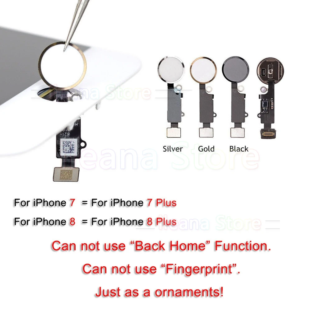 Кнопка Home Flex для iPhone 7 8 Plus 5S SE 7Plus 8 Plus кнопка Home с гибким кабелем для iPhone 6 6s Plus без отпечатков пальцев