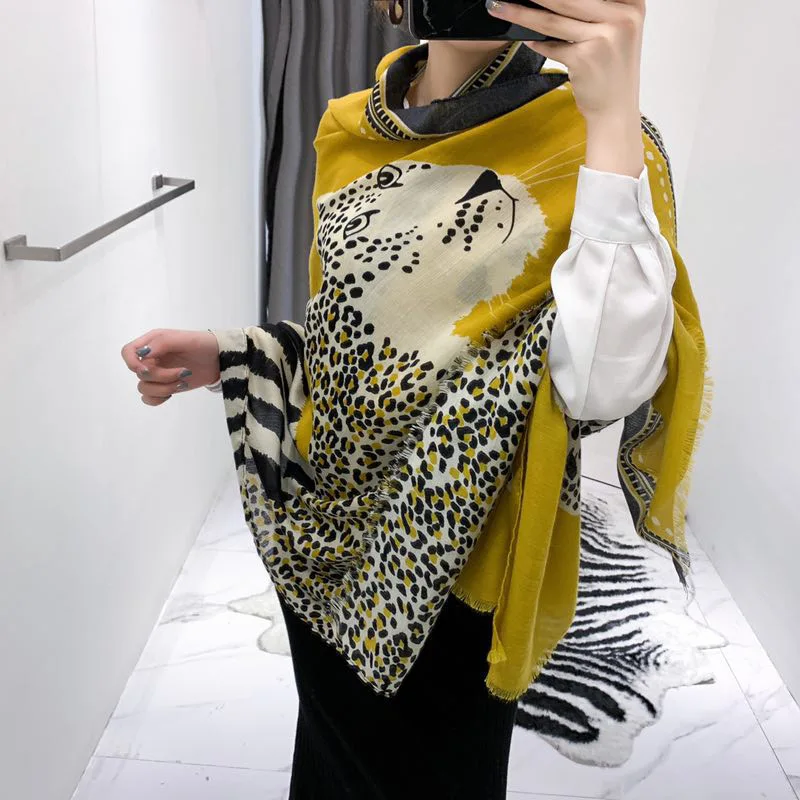 Style 9 Женский зимний шарф, большой шарф из пашмины, Модные леопардовые шарфы в клетку с длинными кисточками, женские теплые шарфы, шали, смешанный дизайн - Цвет: Style 9