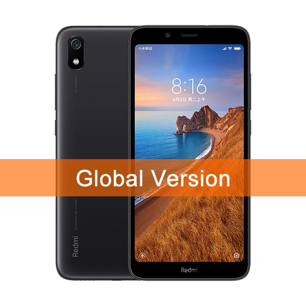 Black Новая глобальная версия Xiaomi Redmi 7A 2 ГБ 32 ГБ Смартфон Snapdragon 439 Octa core 5,4" HD экран 4000 мАч 12 МП камера разблокировка лица - Цвет: Black