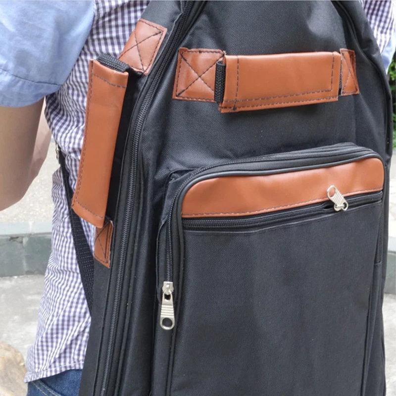 verdicken gitarre fall 8mm elektrische bass taschen 600d wasserdichte rucksäcke gitarre abdeckung mit schulter riemen schwarz handtaschen xa261m