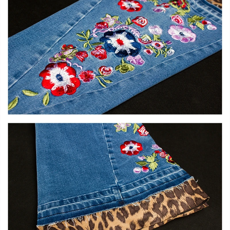 

Streetwear Jean Pants Women Plus Size 2021 Vintage Clothes Embroidery Flared Jeans Pantalones Aesthetic Mom Denim Long Trousers