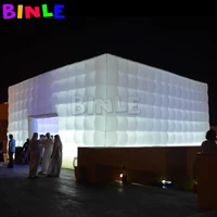 garden outdoor 10m giant white inflatable cube tent with led lights air blown marquee 2 doors building for eventspartywedding