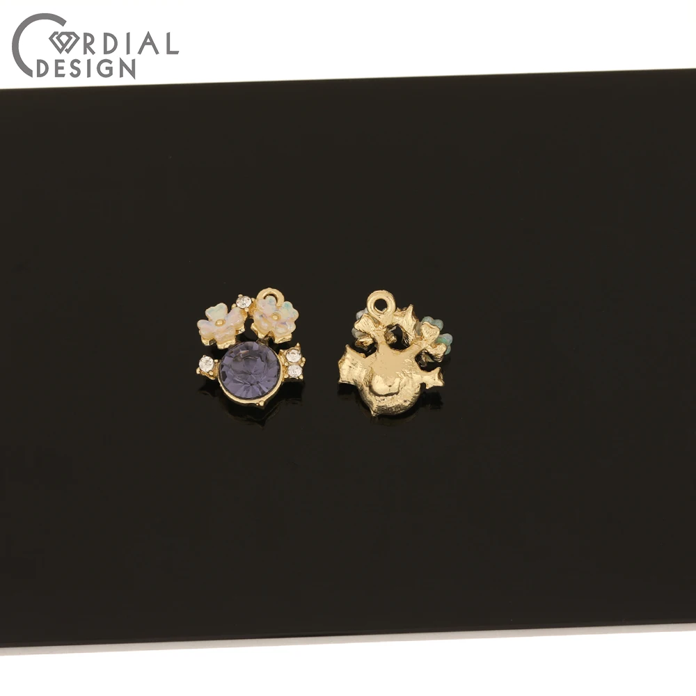 

Cordial Design 50Pcs 17*17MM Jewelry Accessories/Hand Made/Rhinestone Pendant/Imitation Pearl/Flower Shape/DIY Making/Charms